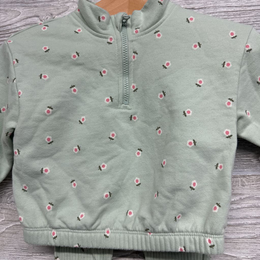 1/4 Zip Pullover & Flare Pants Flowers 6-9M