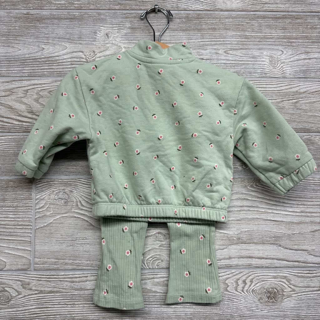 1/4 Zip Pullover & Flare Pants Flowers 6-9M