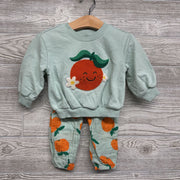 Crewneck & Muslin Pants Oranges 6-12M