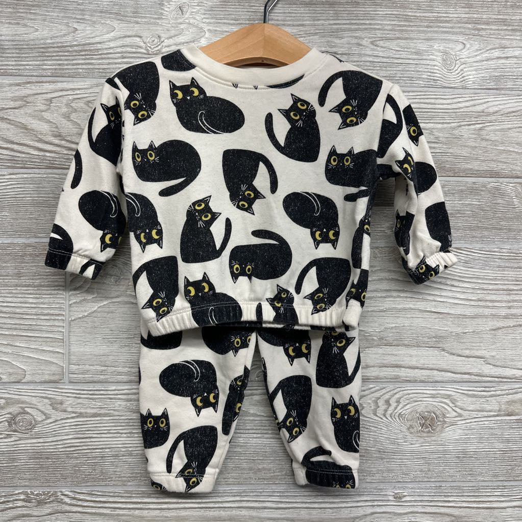 Crewneck & French Terry Joggers Cats 6-12M