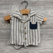 Muslin Button Up Shirt & Shorts Stripes Family Favorite 0-3M