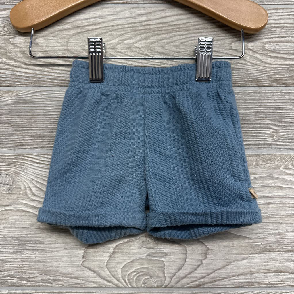 Textured Knit Button Up Shirt & Shorts Cuffed 0-3M
