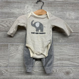 LS Bodysuit Tiny And Mighty & Velour Joggers 3M