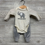 LS Bodysuit Tiny And Mighty & Velour Joggers 3M