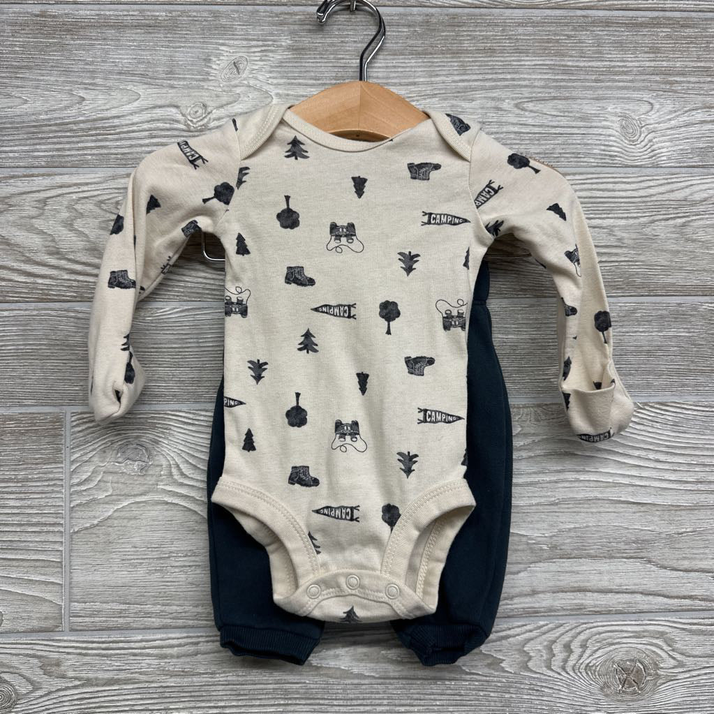 LS Bodysuit Camping, Sherpa Vest & Jogger Sweatpants 3M