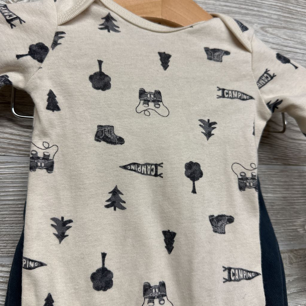 LS Bodysuit Camping, Sherpa Vest & Jogger Sweatpants 3M