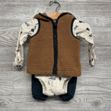 LS Bodysuit Camping, Sherpa Vest & Jogger Sweatpants 3M