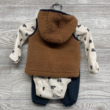 LS Bodysuit Camping, Sherpa Vest & Jogger Sweatpants 3M