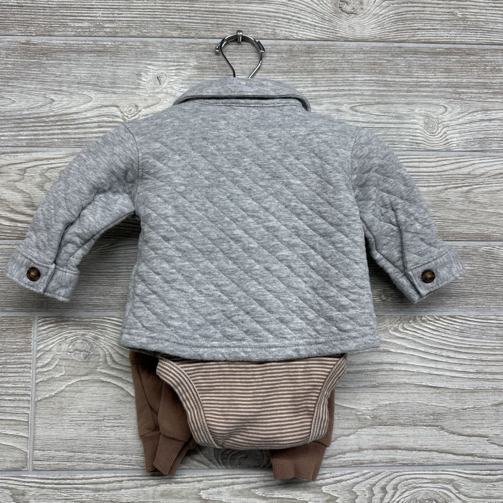 Quilted Jacket, Bodysuit Stripes & French Terry Joggers 3M