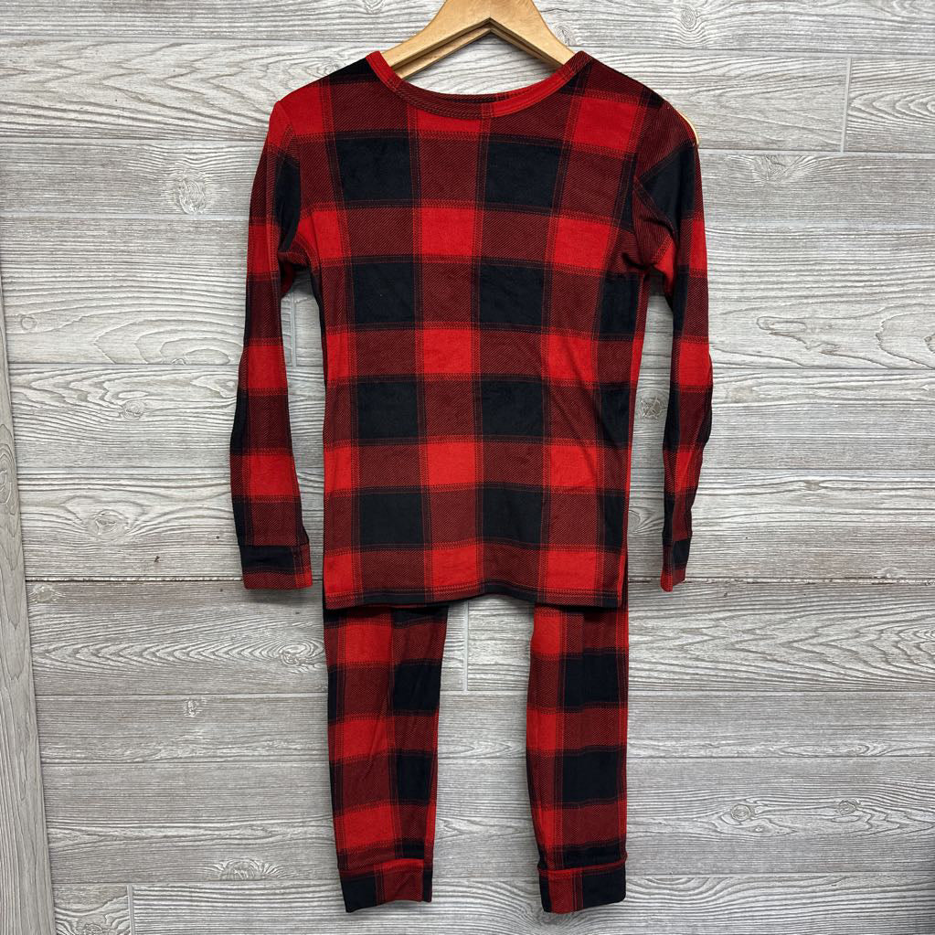 2 Pc LS Plush PJs Plaid 14