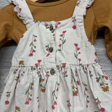 LS Shirt Solid & Cord Jumper Flowers 18M