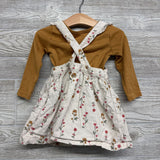 LS Shirt Solid & Cord Jumper Flowers 18M