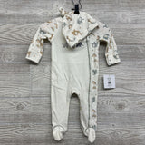 NEW Sleeper Welcome To The World & Top Knot Hat Animals 6M