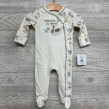 NEW Sleeper Welcome To The World & Top Knot Hat Animals 6M