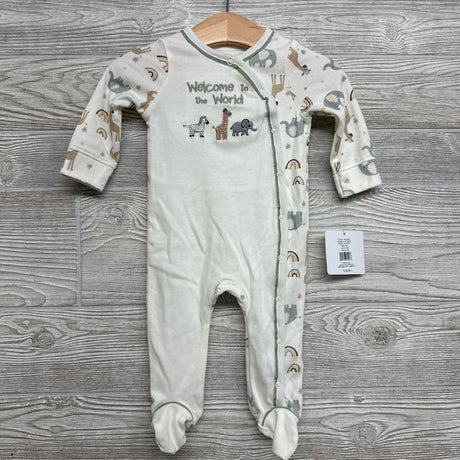 NEW Sleeper Welcome To The World & Top Knot Hat Animals 6M