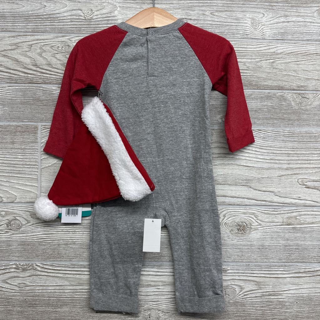 NEW LS Outfit Mickey Mouse W/ Santa Hat 6-9M