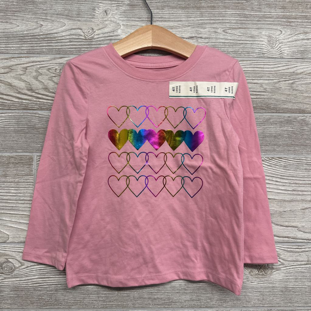 NEW LS Shirt Foil Hearts 4T
