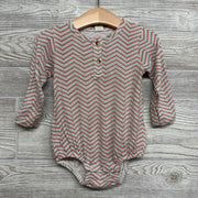 LS Bamboo Henley Romper Chevron 12-18M