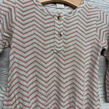 LS Bamboo Henley Romper Chevron 12-18M