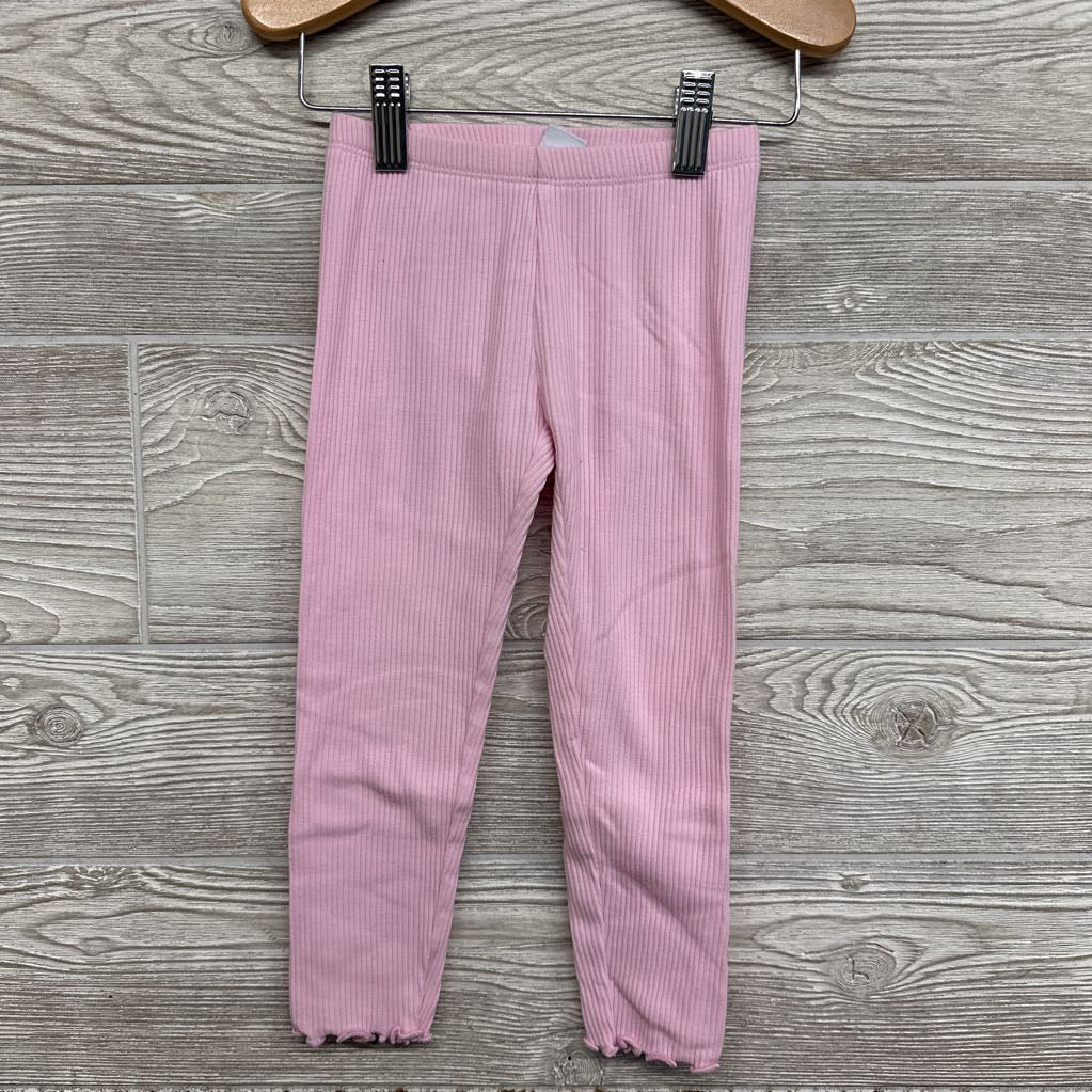 Ribbed Leggings Lettuce Trim 3T