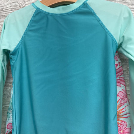 LS Rash Guard & Swim Trunks Flowers 3T