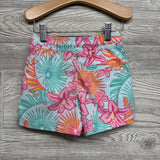 LS Rash Guard & Swim Trunks Flowers 3T