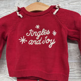 Knit Sweater Jingles And Joy & Pants Ruffle Trim 3-6M
