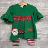 LS Dress Reindeer Sleigh & Leggings Stripes 18M