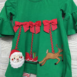 LS Dress Reindeer Sleigh & Leggings Stripes 18M