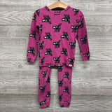 2 Pc LS PJs Cat Skeletons 5