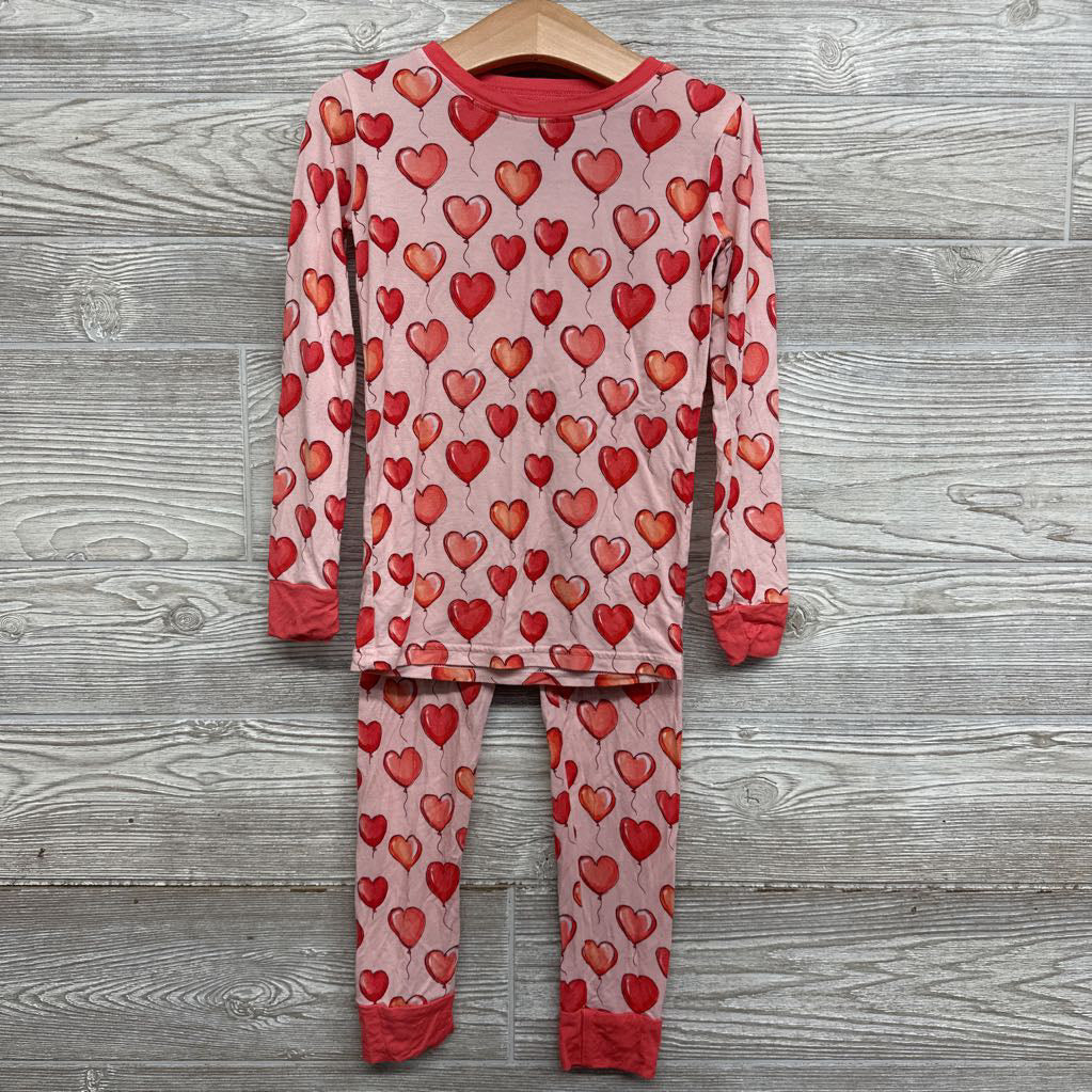 2 Pc LS Bamboo PJs Heart Balloons 5T