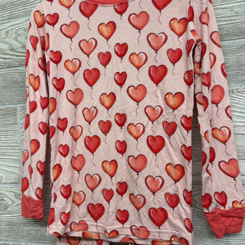 2 Pc LS Bamboo PJs Heart Balloons 5T