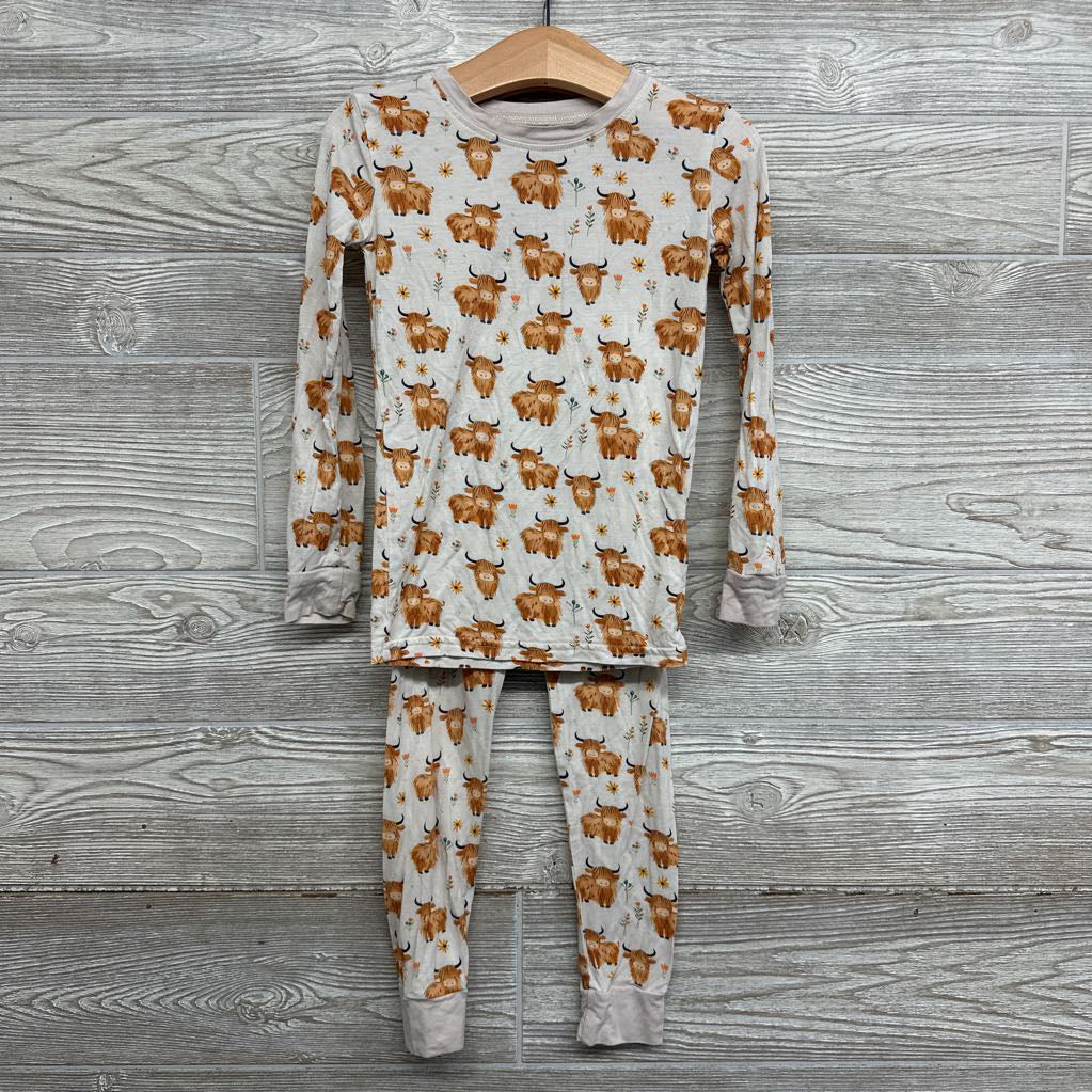 2 Pc LS Bamboo PJs Cows Flowers 4T