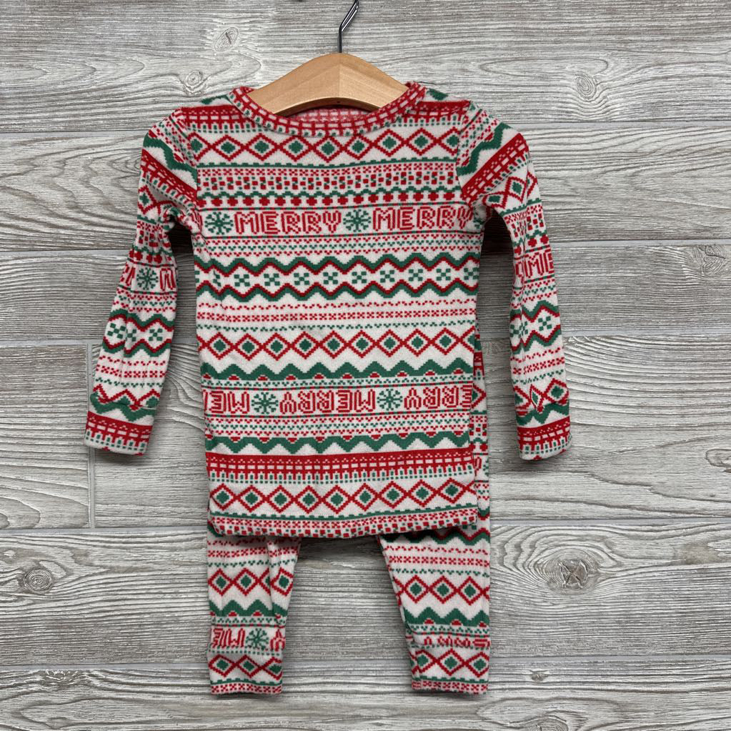 2 Pc LS Cozy PJs Nordic Merry Snowflakes 18M