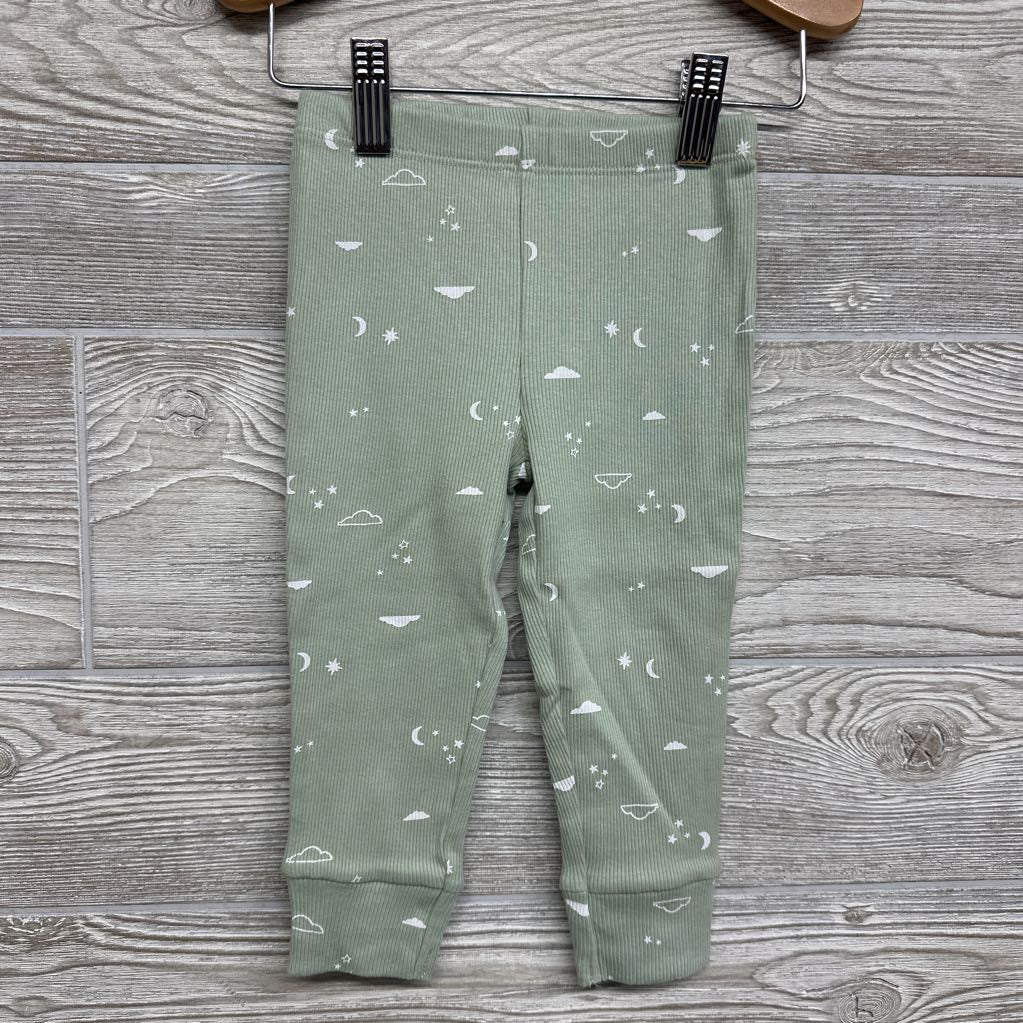 LS Ribbed Henley Shirt & Pants Clouds Moons Stars 12M
