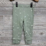LS Ribbed Henley Shirt & Pants Clouds Moons Stars 12M