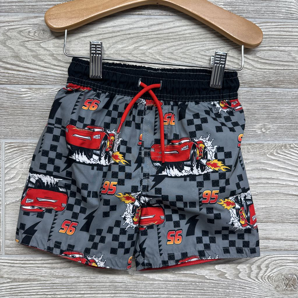 LS Rash Guard & Swim Trunks Lightning McQueen Checker 2T
