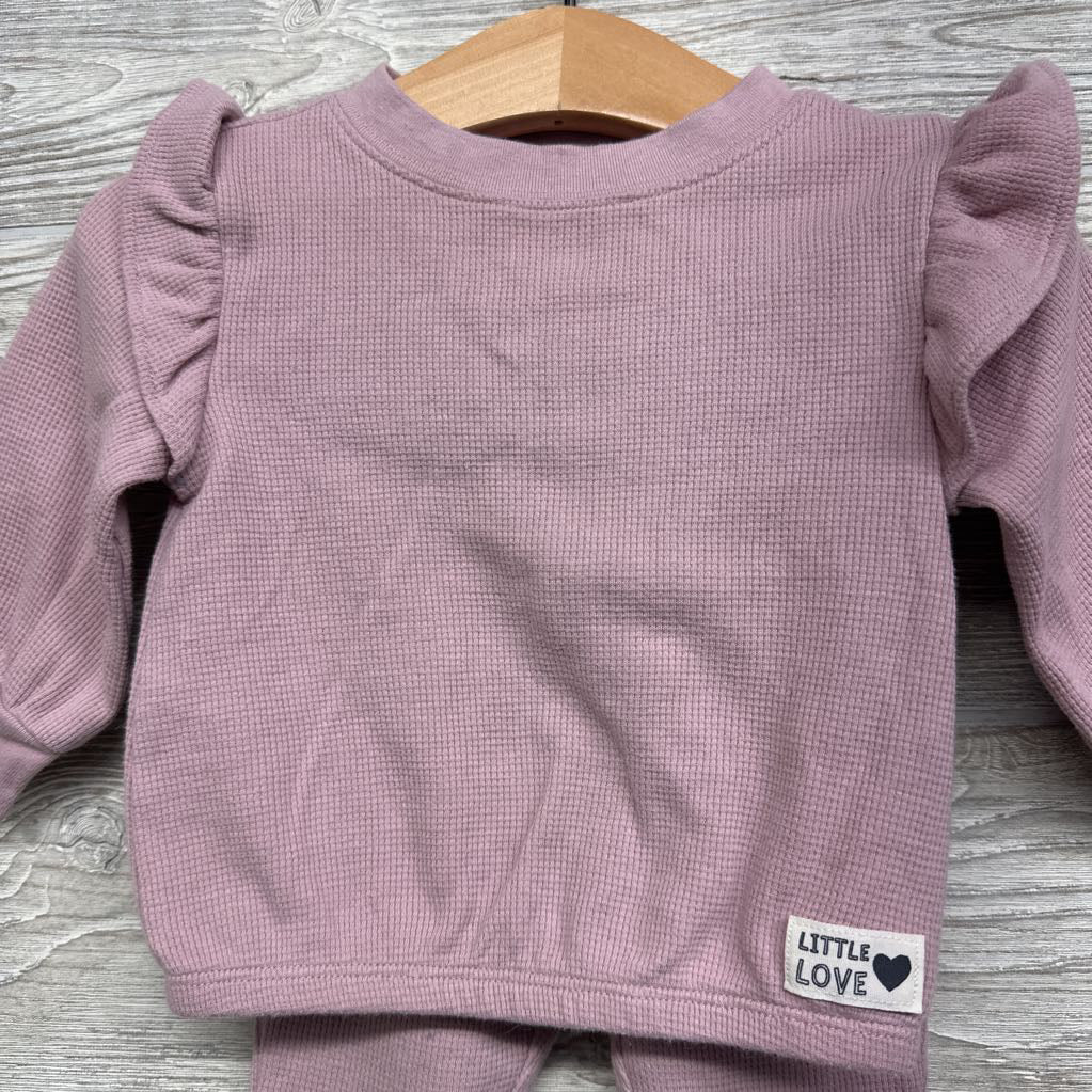 LS Waffle Knit Shirt Ruffles & Flare Pants