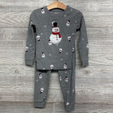2 Pc LS PJs Snowmen Snowflakes 4T