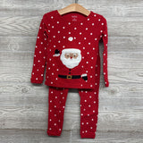 2 Pc LS PJs Dots Santa 4T