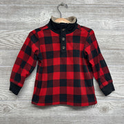 Fleece Plaid Henley Pullover 2T
