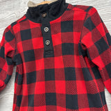 Fleece Plaid Henley Pullover 2T