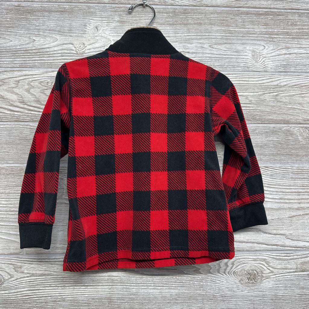 Fleece Plaid Henley Pullover 2T
