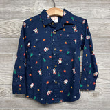 NEW LS Button Up Shirt Santa Gifts 3T