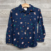 NEW LS Button Up Shirt Santa Gifts 3T