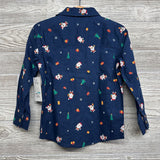 NEW LS Button Up Shirt Santa Gifts 3T