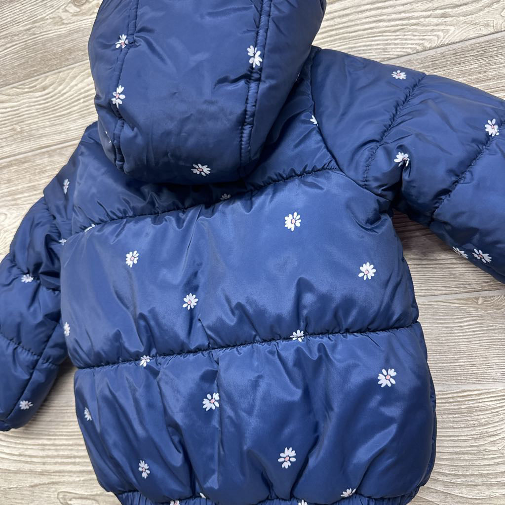 Puffer Coat Flowers 3t