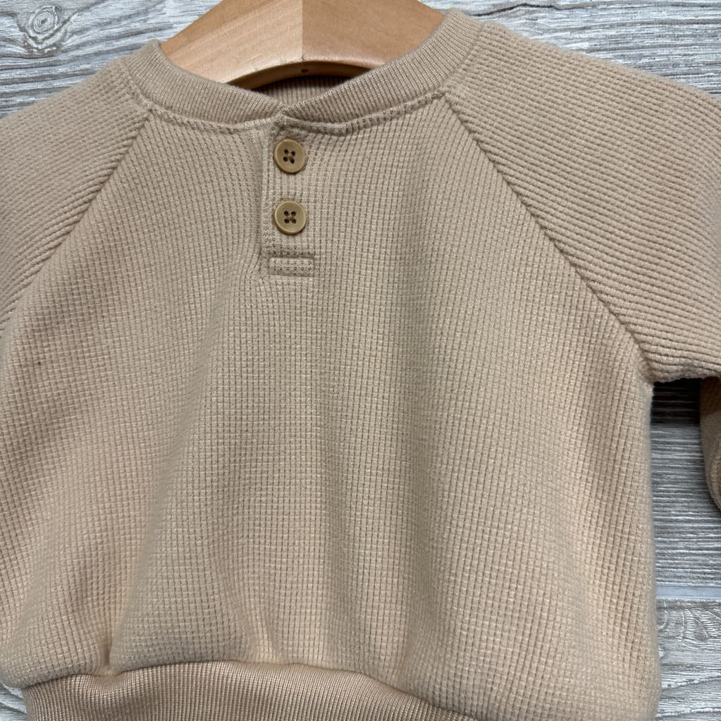 Waffle Knit Henley Shirt 0-3M