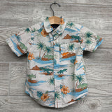 Button Up SS Shirt Dinosaurs 2t