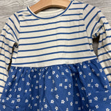 Fit & Flare Pocket Dress Stripes & Flowers 3t